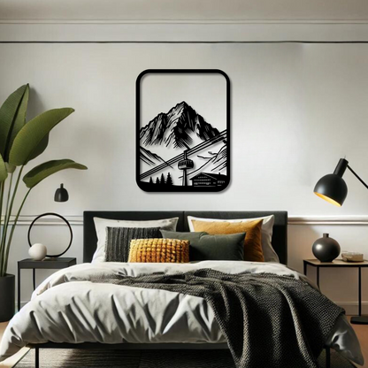 Wandbild aus Holz: Berglandschaft | Deko & Wandkunst, Geschenk für Bergsteiger, Wandern, Klettern