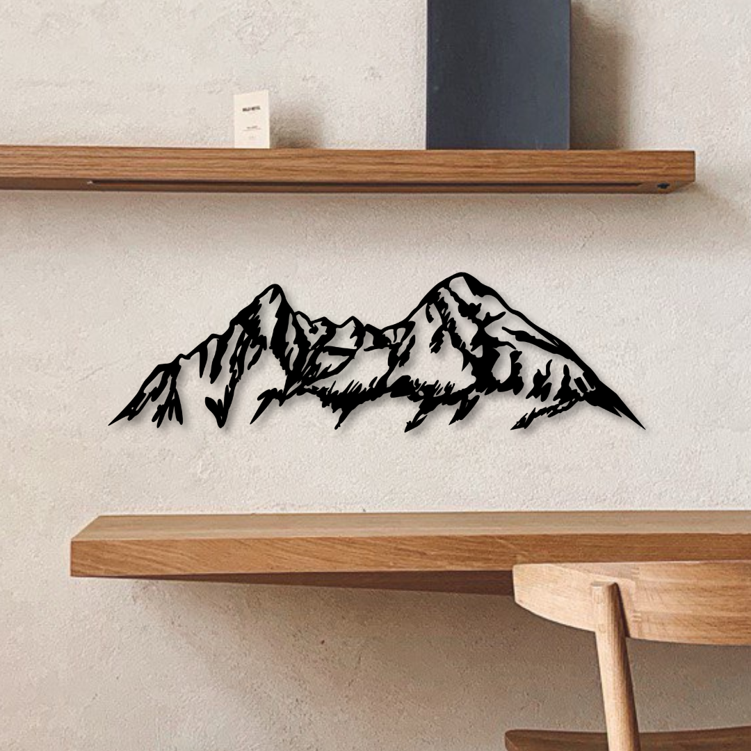 Wandbild aus Holz Watzmann Berge Alpen Holzschild zum Aufkleben Berglandschaft Deko Wandkunst