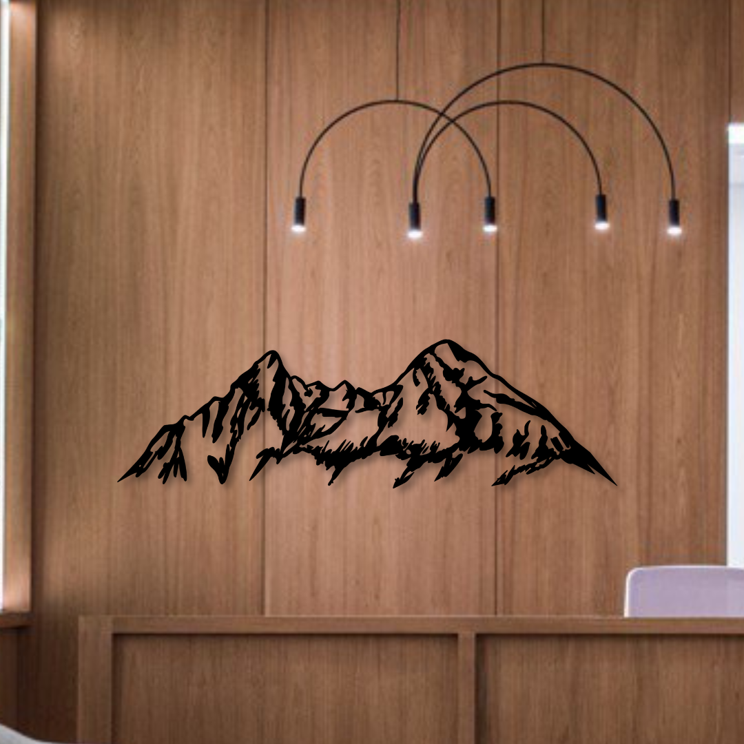 Wandbild aus Holz Watzmann Berge Alpen Holzschild zum Aufkleben Berglandschaft Deko Wandkunst