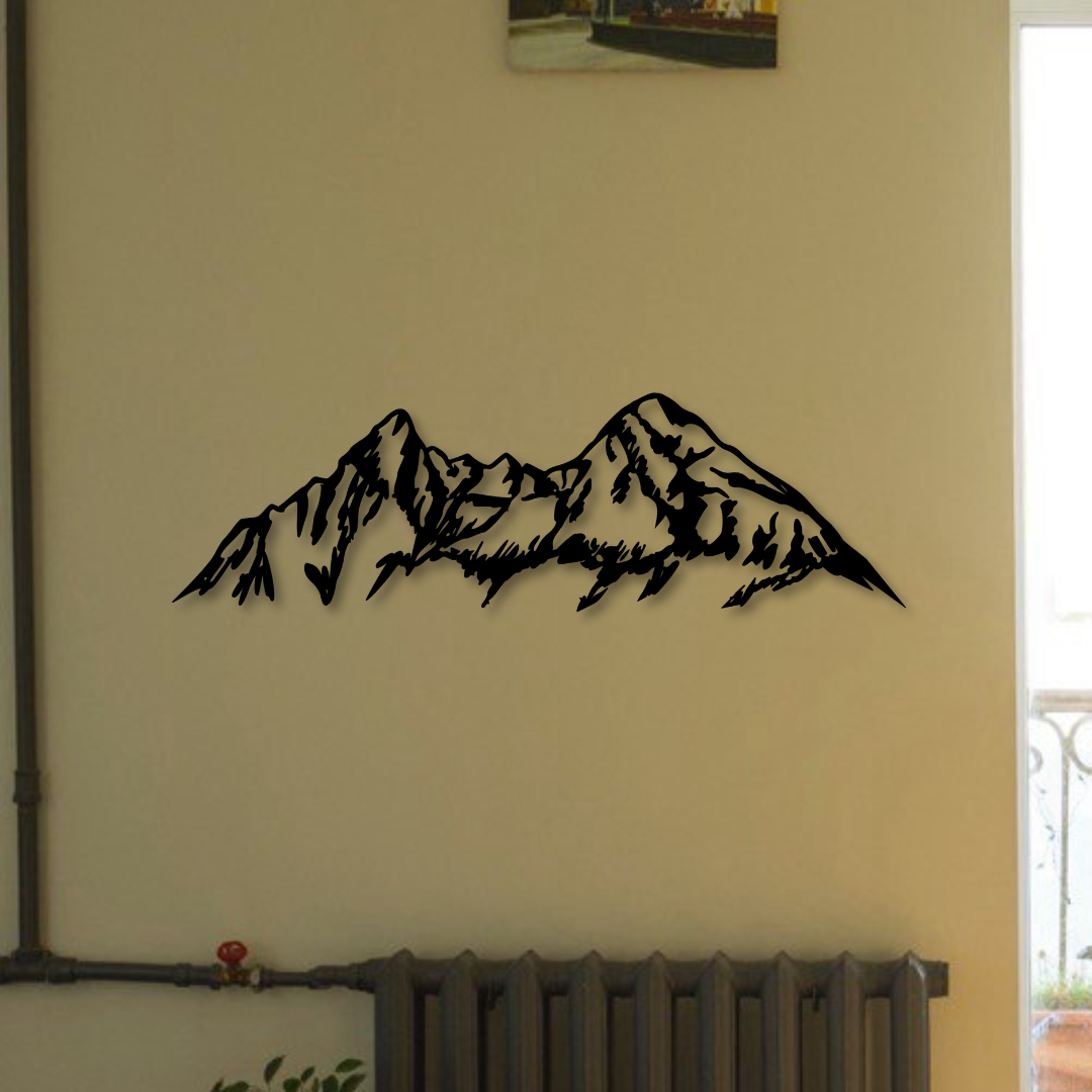 Wandbild aus Holz Watzmann Berge Alpen Holzschild zum Aufkleben Berglandschaft Deko Wandkunst