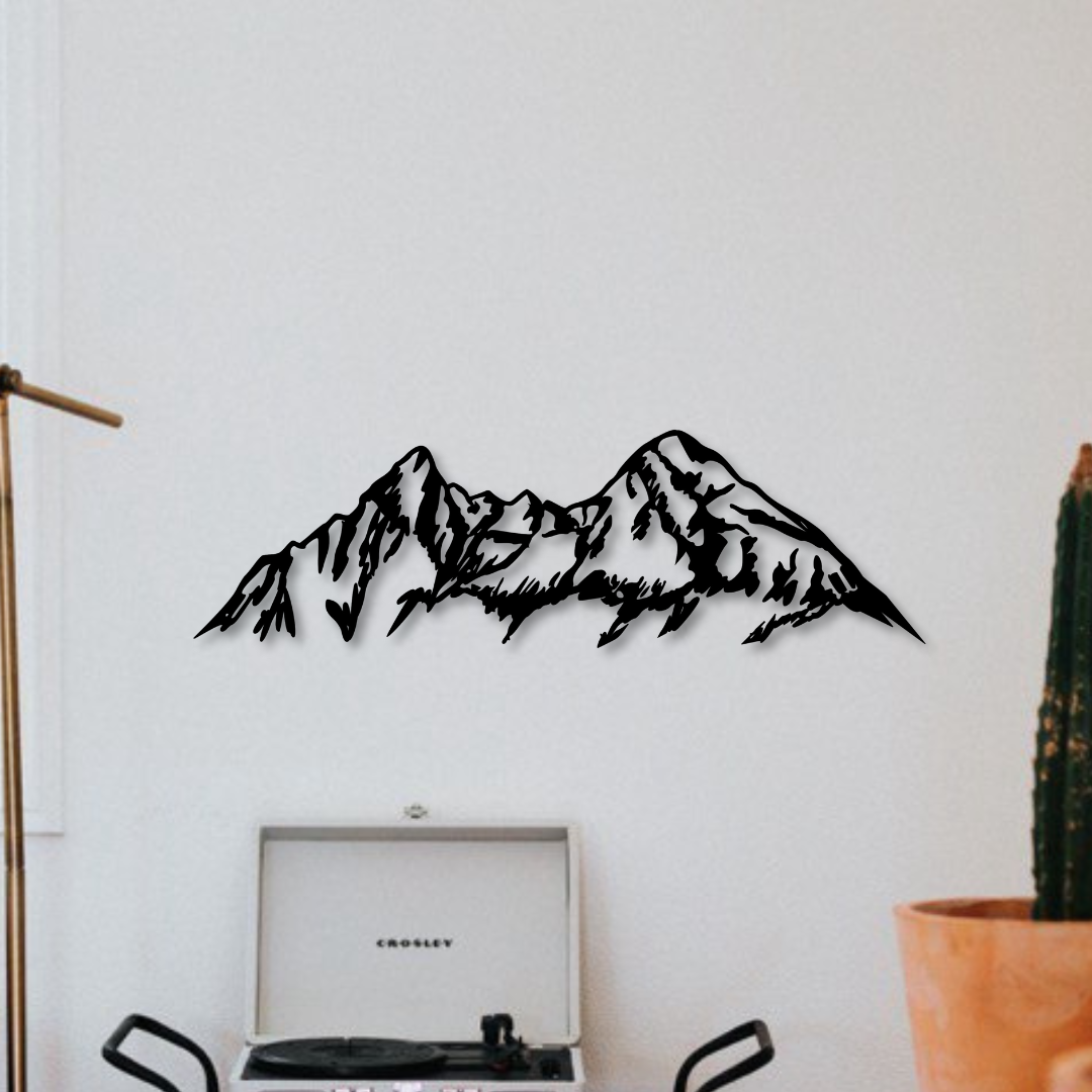 Wandbild aus Holz Watzmann Berge Alpen Holzschild zum Aufkleben Berglandschaft Deko Wandkunst