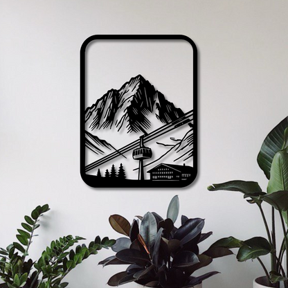Wandbild aus Holz: Berglandschaft | Deko & Wandkunst, Geschenk für Bergsteiger, Wandern, Klettern