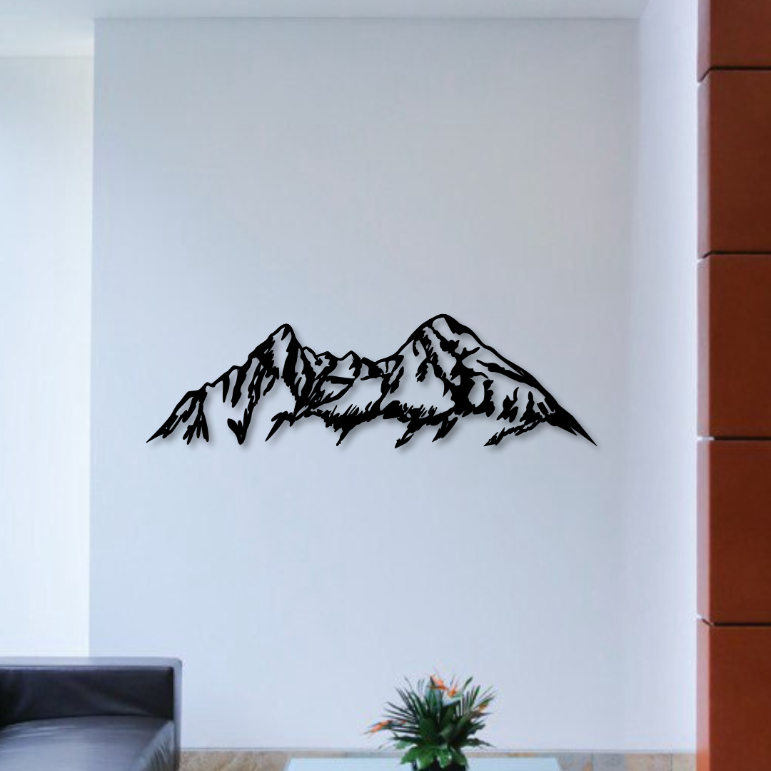 Wandbild aus Holz Watzmann Berge Alpen Holzschild zum Aufkleben Berglandschaft Deko Wandkunst