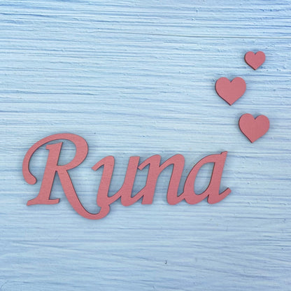 Namensschild aus Holz Personalisierter Schriftzug Kinderzimmer Dekoration Kinder Babyparty Geschenk Türschild Name inkl. Klebepads