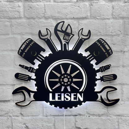 Geschenk für KFZ Meister Werkstattmitarbeiter Wanddeko Autowerkstatt Mechaniker Geburtstag Jubiläum Automechaniker