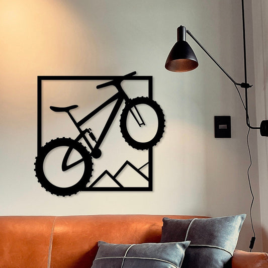 Wandbild aus Holz Mountainbike BMX Fahrrad Holzschild zum Aufkleben Fahrradliebhaber Wandkunst Geburtstagsgeschenk Radler Fahrradsport Berge