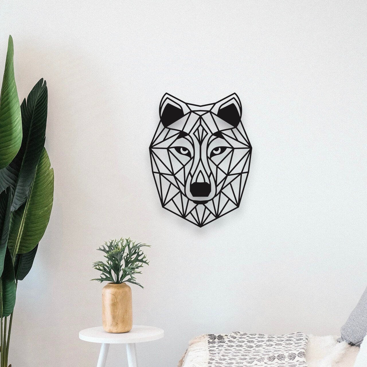 Wandbild aus Holz Wolf Holzschild zum Aufkleben Wölfe Wolfkopf Deko Wandkunst Geburtstagsgeschenk Jäger Wolfliebhaber Kinderzimmer Herren