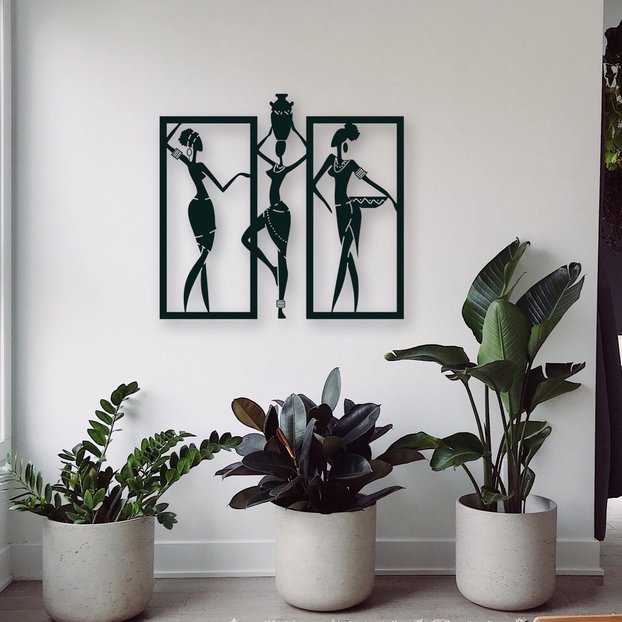Wandbild aus Holz Afrikanische Frauen Holzschild zum Aufkleben ethnische Deko afroamerikanische Wandkunst Geburtstagsgeschenk inkl Klebepads