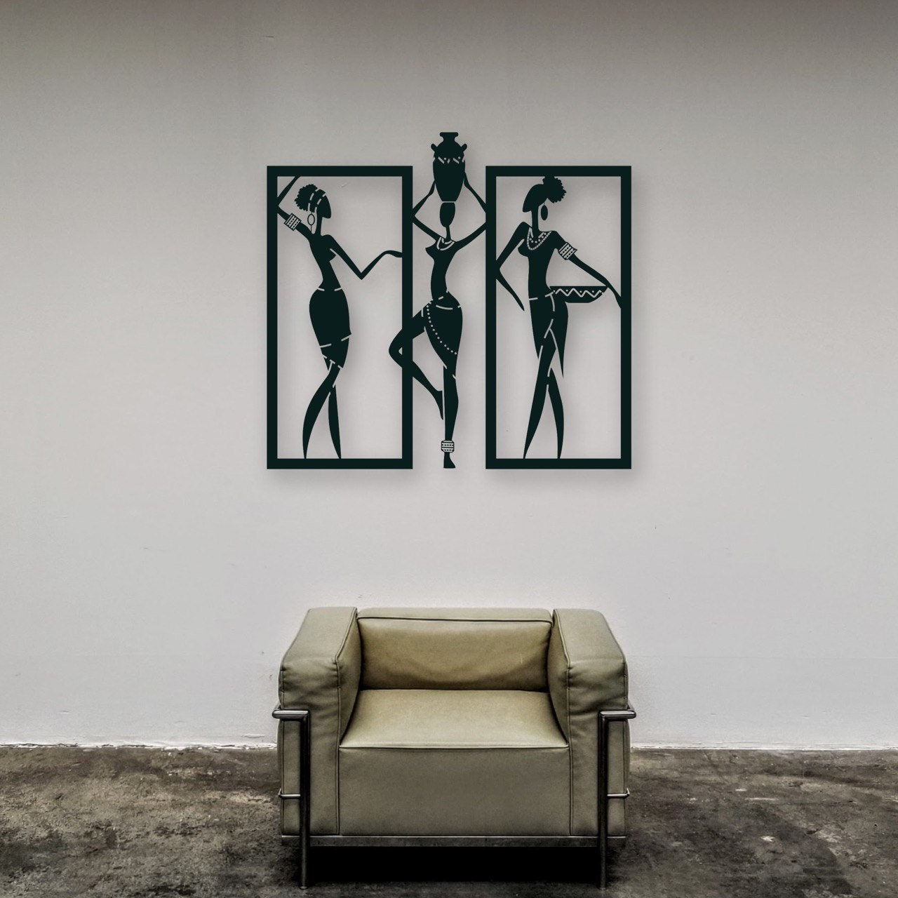 Wandbild aus Holz Afrikanische Frauen Holzschild zum Aufkleben ethnische Deko afroamerikanische Wandkunst Geburtstagsgeschenk inkl Klebepads