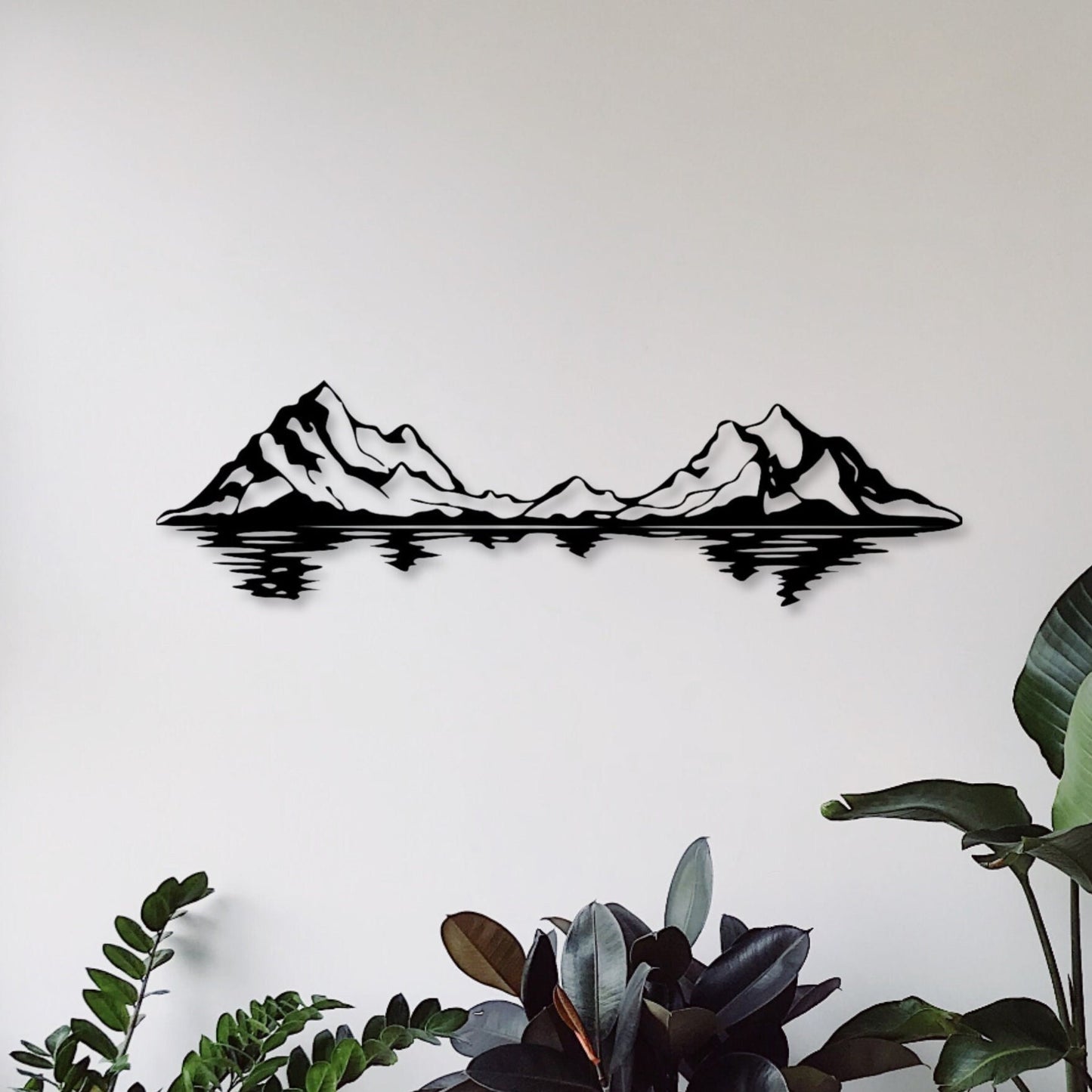 Wandbild aus Holz Berge mit See Holzschild zum Aufkleben Berglandschaft Deko Wandkunst Geburtstagsgeschenk Bergsteiger Bergsport Klettern