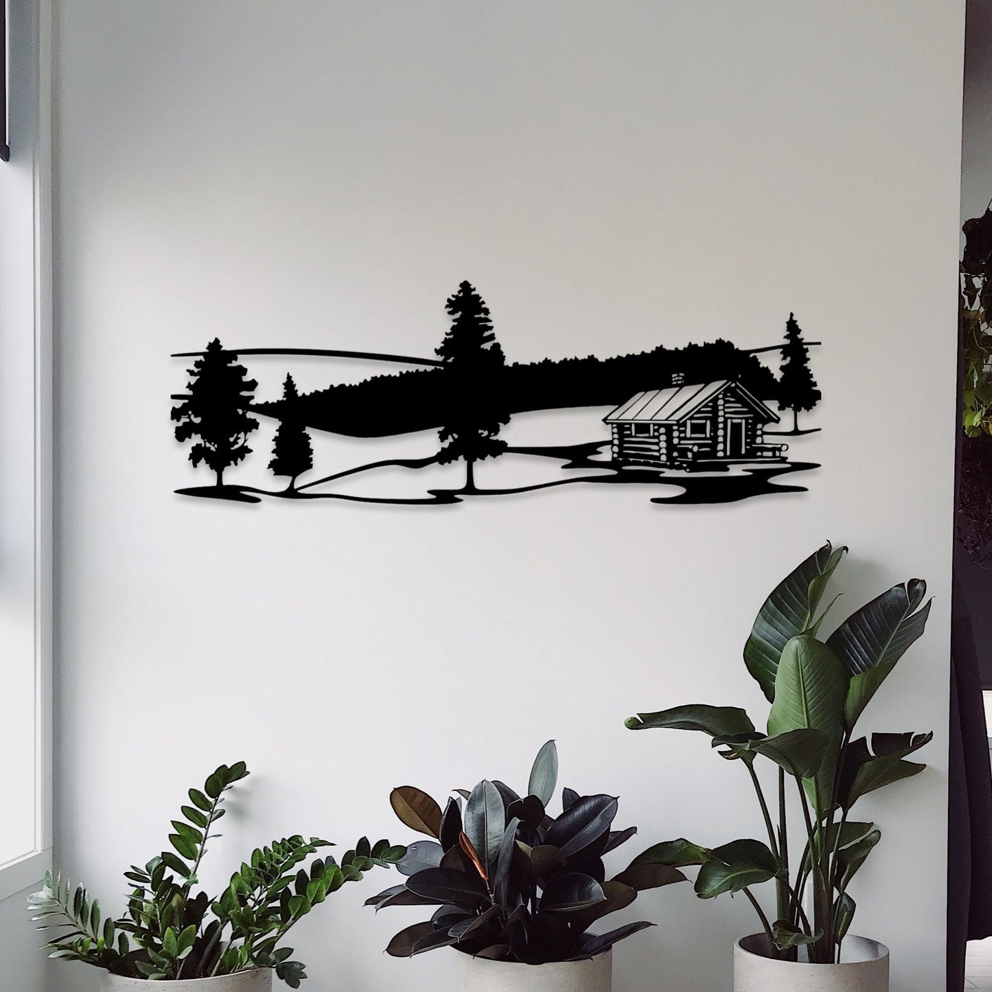 Wandbild aus Holz Haus in den Bergen Holzschild zum Aufkleben Berglandschaft Deko Berghütte Geburtstagsgeschenk für Bergsteiger Wandern