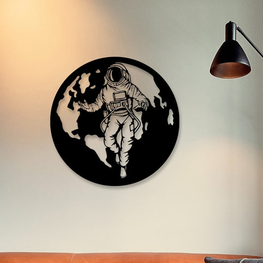 Wandbild aus Holz Astronaut Raumfahrer Holzschild zum Aufkleben Deko Wandkunst Geburtstagsgeschenk Kinder Zimmer Spaceman Bürokunst Weltall