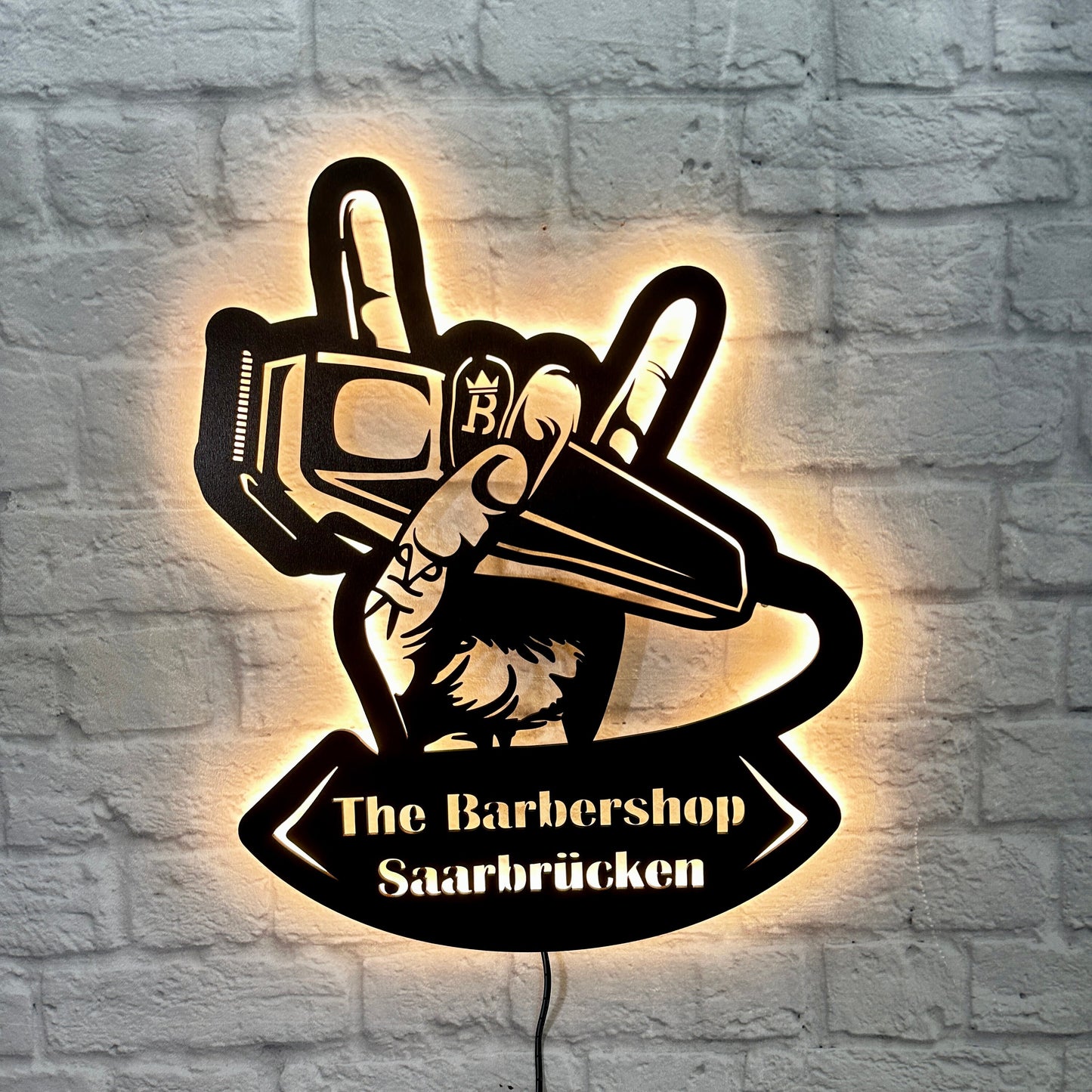 Geschenk für Barber Barbier Shop Friseur Wanddeko aus Holz Friseursalon Hairstyling Studio Geburtstag Jubiläum Barbershop Barbersalon