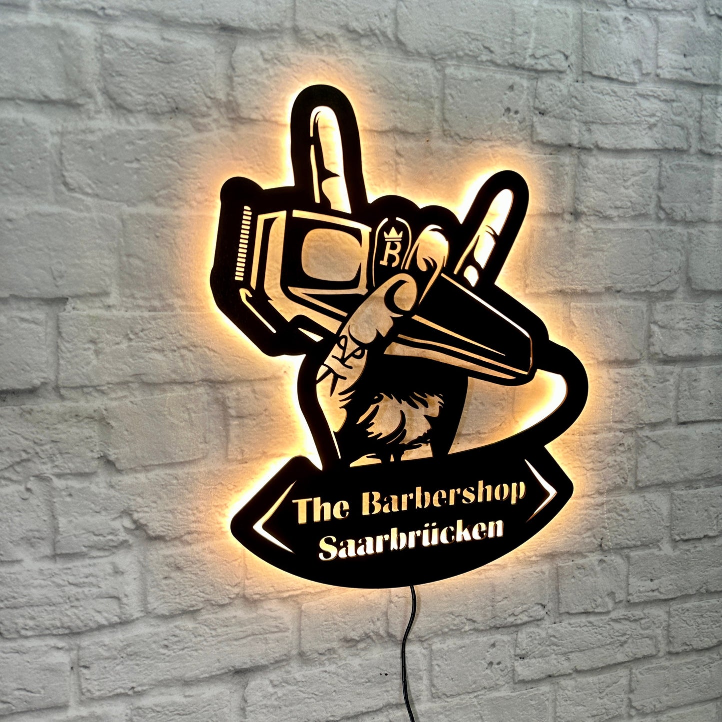 Geschenk für Barber Barbier Shop Friseur Wanddeko aus Holz Friseursalon Hairstyling Studio Geburtstag Jubiläum Barbershop Barbersalon