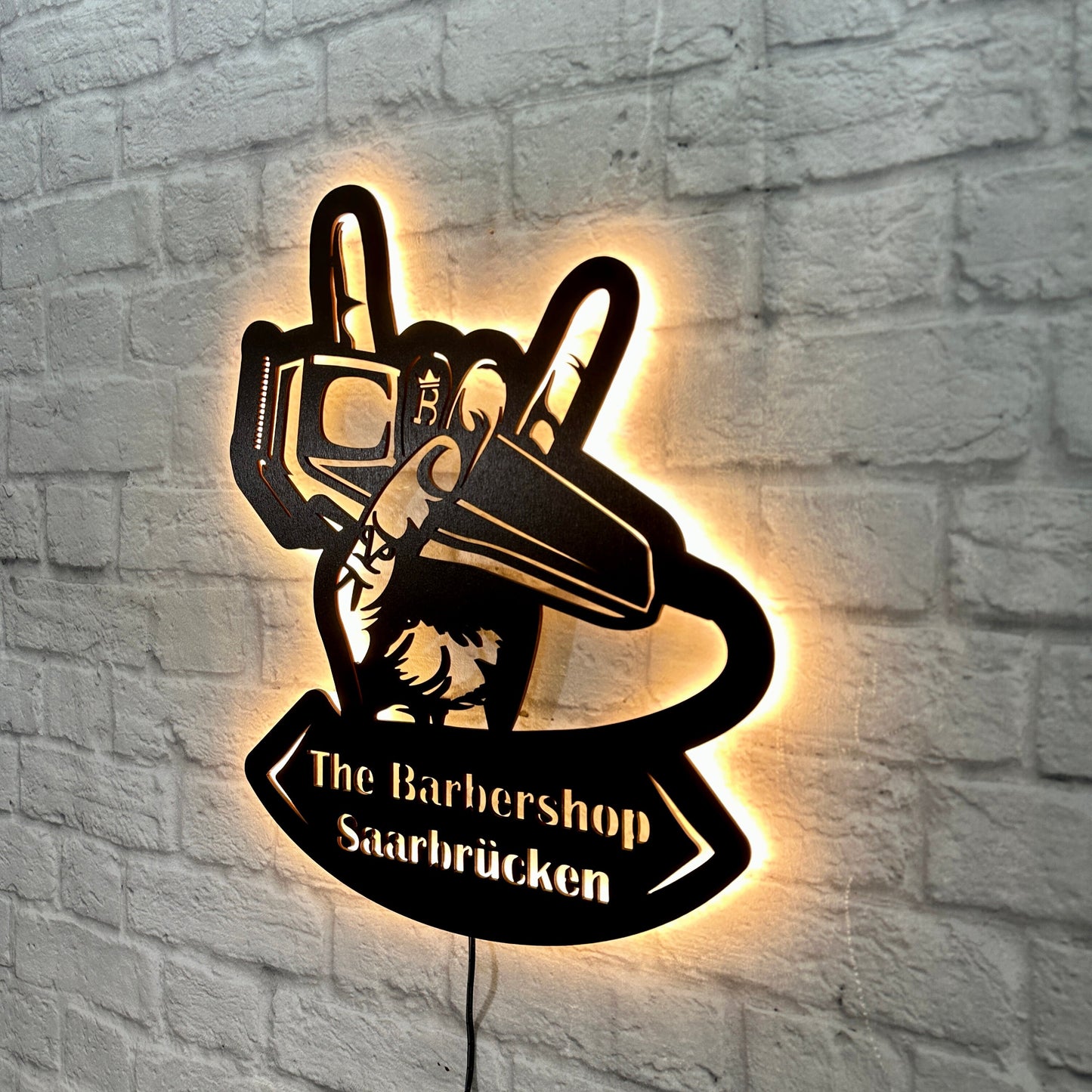 Geschenk für Barber Barbier Shop Friseur Wanddeko aus Holz Friseursalon Hairstyling Studio Geburtstag Jubiläum Barbershop Barbersalon