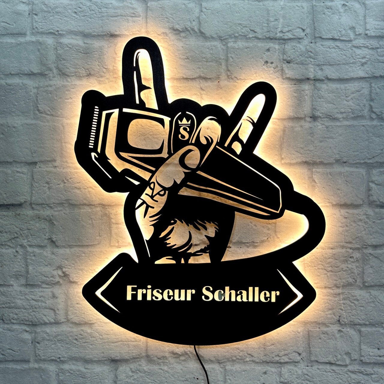Geschenk für Barber Barbier Shop Friseur Wanddeko aus Holz Friseursalon Hairstyling Studio Geburtstag Jubiläum Barbershop Barbersalon