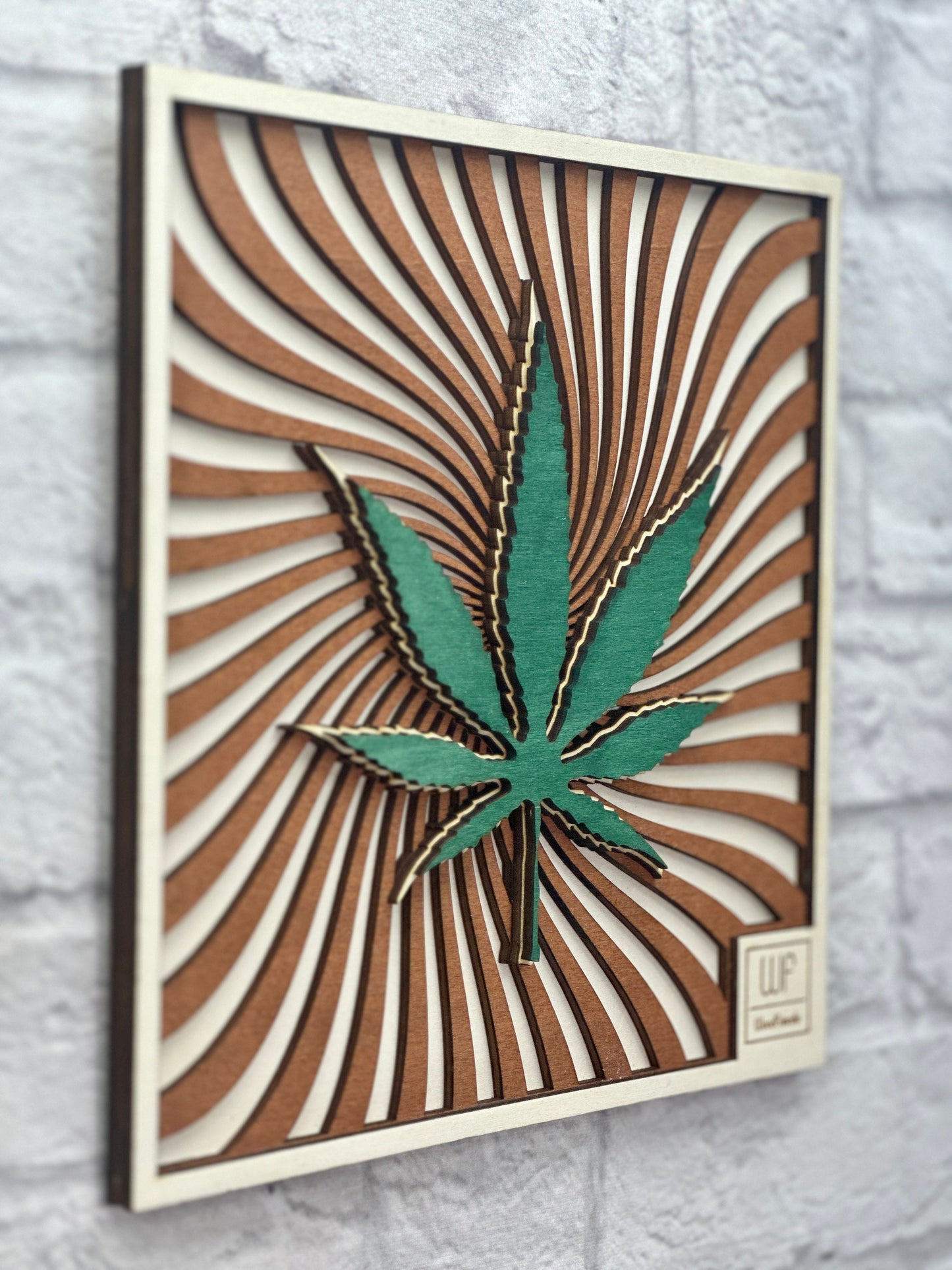 Wandbild aus Holz Geschenk für Cannabis Club Wanddekoration Geburtstag Jubiläum Kiffer Marihuana Blatt 420-Kultur