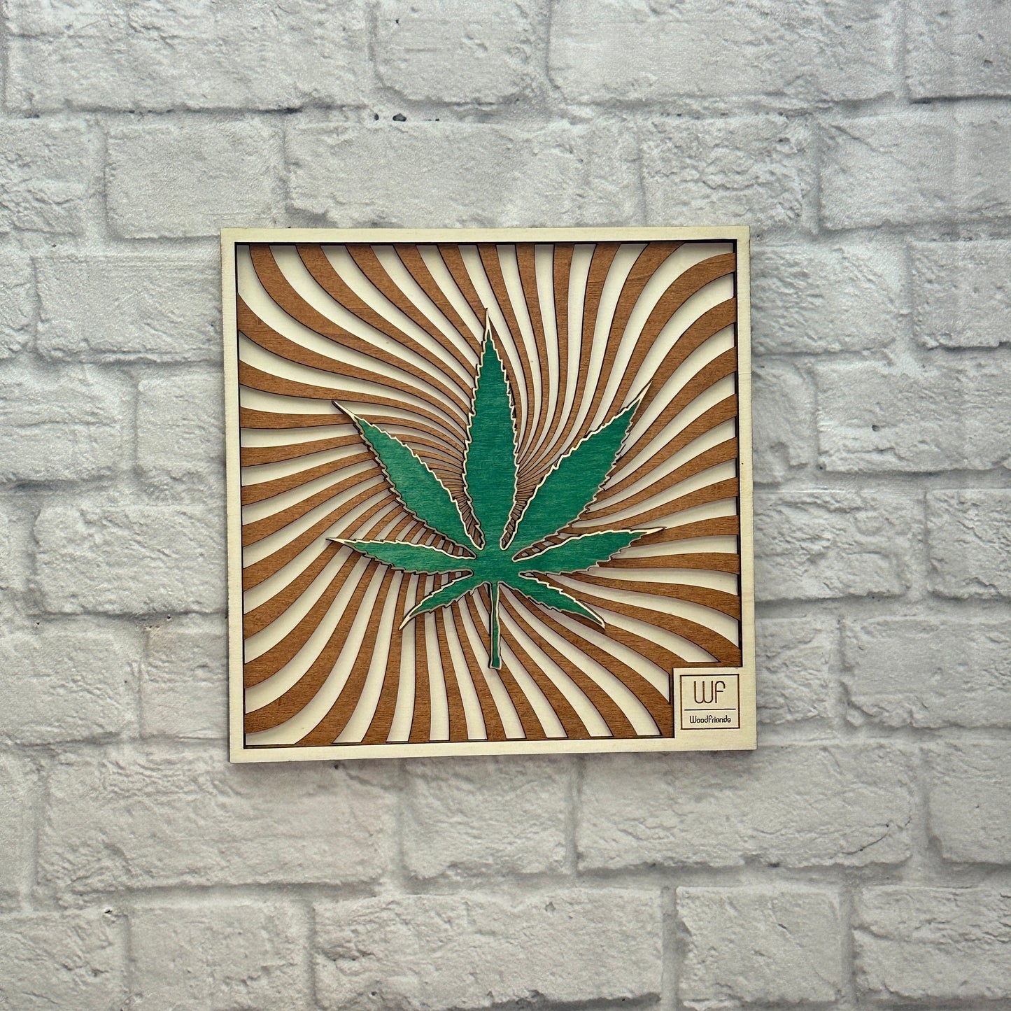 Wandbild aus Holz Geschenk für Cannabis Club Wanddekoration Geburtstag Jubiläum Kiffer Marihuana Blatt 420-Kultur