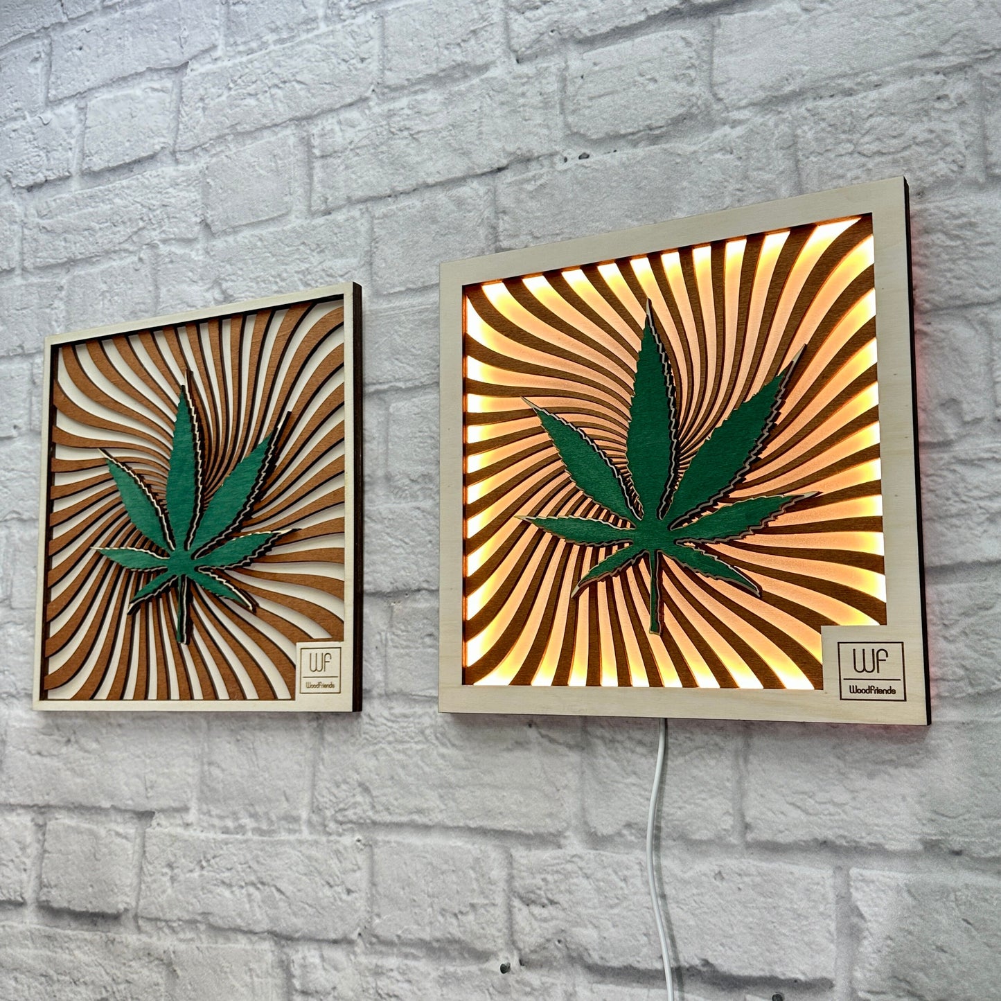 Wandbild aus Holz Geschenk für Cannabis Club Wanddekoration Geburtstag Jubiläum Kiffer Marihuana Blatt 420-Kultur