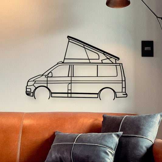 Wandbild aus Holz Camper Multivan Holzschild zum Aufkleben Campingliebhaber Wandkunst Geburtstagsgeschenk Camping Liebe Klebepads Wohnmobil