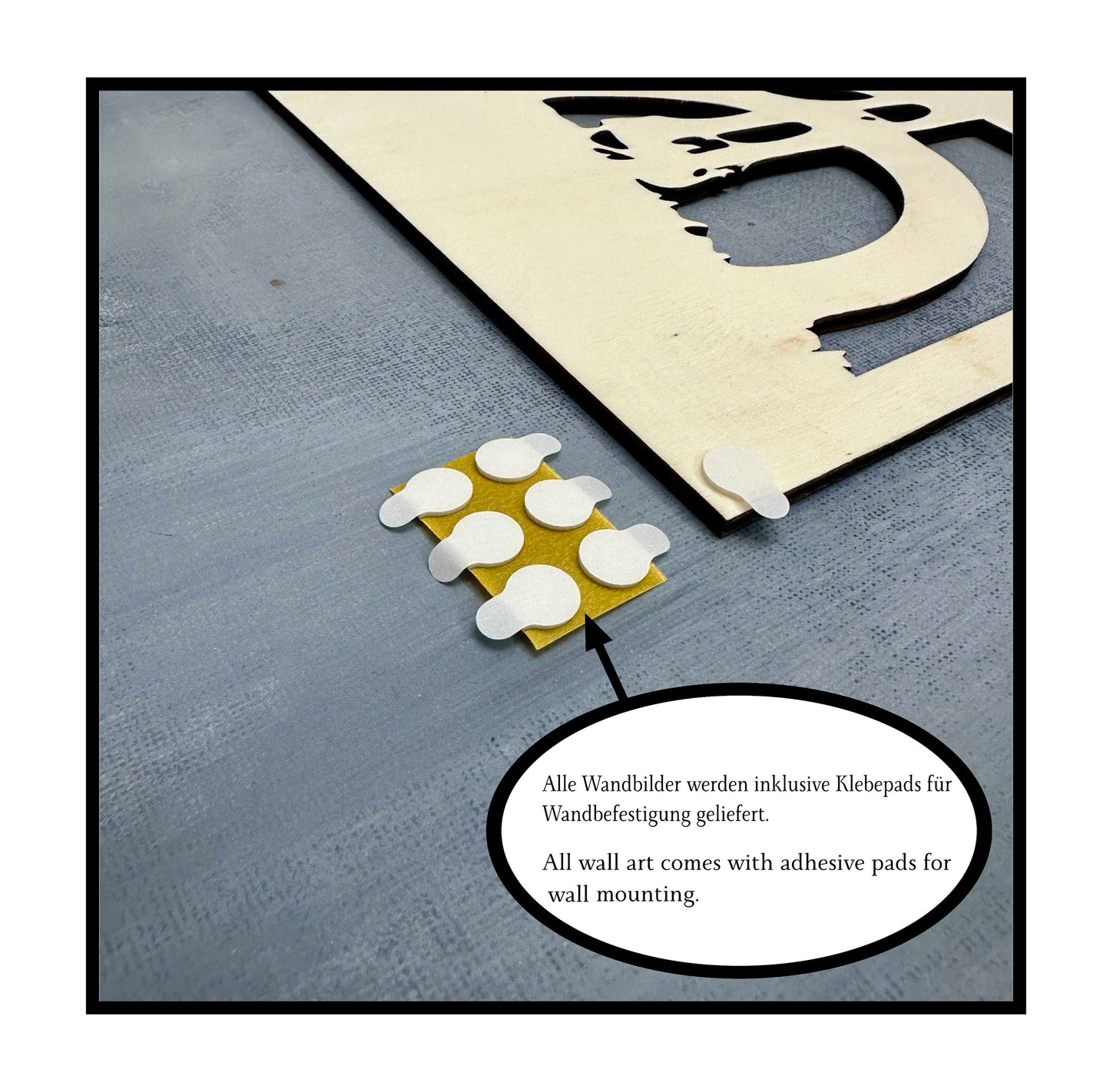 Wandbild aus Holz geometrische Ente Holzschild zum Aufkleben Deko Wandkunst Geburtstagsgeschenk Klebepads Moderne Wandkunst Bondage
