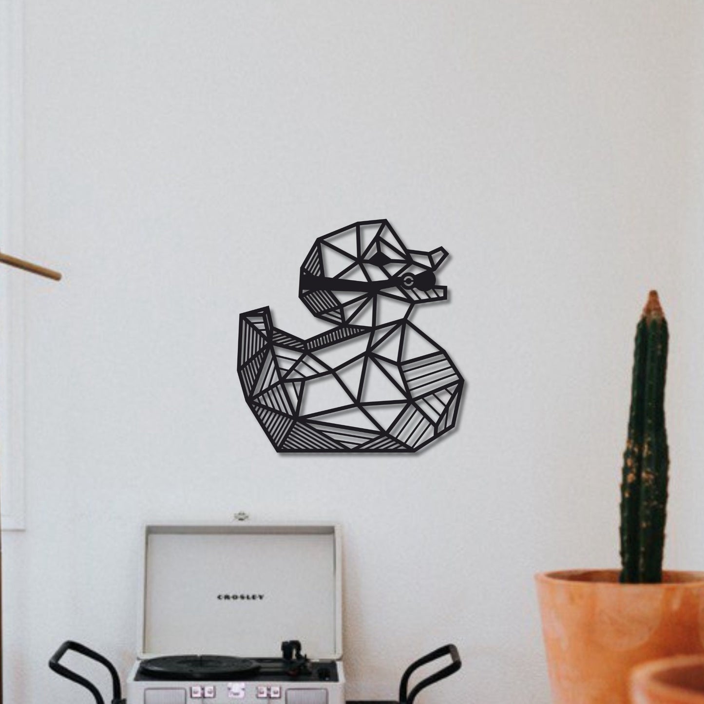 Wandbild aus Holz geometrische Ente Holzschild zum Aufkleben Deko Wandkunst Geburtstagsgeschenk Klebepads Moderne Wandkunst Bondage