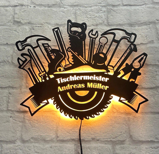 Geschenk für Tischler Schreiner Meister Wanddeko Holzwerkstatt Möbelbau Geburtstag Jubiläum Schreinerei Meister Prüfung Holzverarbeitung