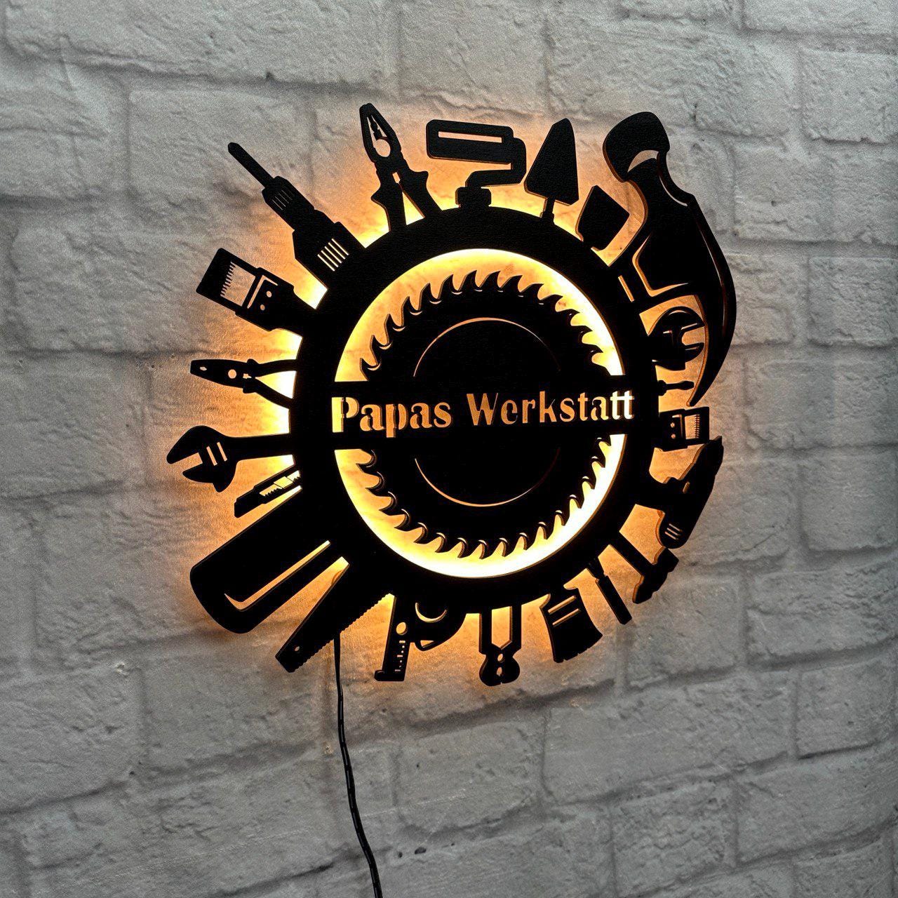 personalisiertes Geschenk für Papa Handwerker Haustechniker Schild Wanddeko Männer Geburtstag Vater Jubiläum Handwerksmeister Hausservice