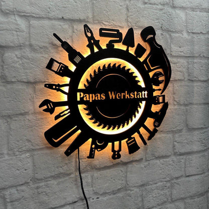 personalisiertes Geschenk für Papa Handwerker Haustechniker Schild Wanddeko Männer Geburtstag Vater Jubiläum Handwerksmeister Hausservice