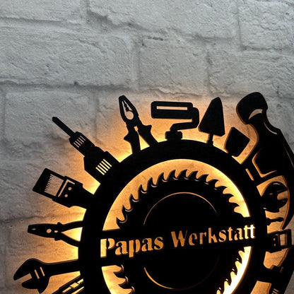personalisiertes Geschenk für Papa Handwerker Haustechniker Schild Wanddeko Männer Geburtstag Vater Jubiläum Handwerksmeister Hausservice