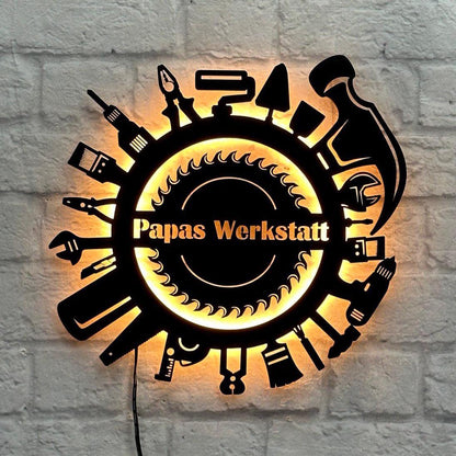 personalisiertes Geschenk für Papa Handwerker Haustechniker Schild Wanddeko Männer Geburtstag Vater Jubiläum Handwerksmeister Hausservice