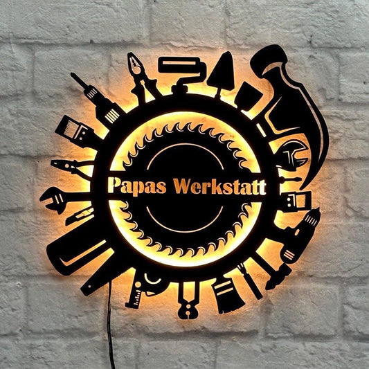 personalisiertes Geschenk für Papa Handwerker Haustechniker Schild Wanddeko Männer Geburtstag Vater Jubiläum Handwerksmeister Hausservice