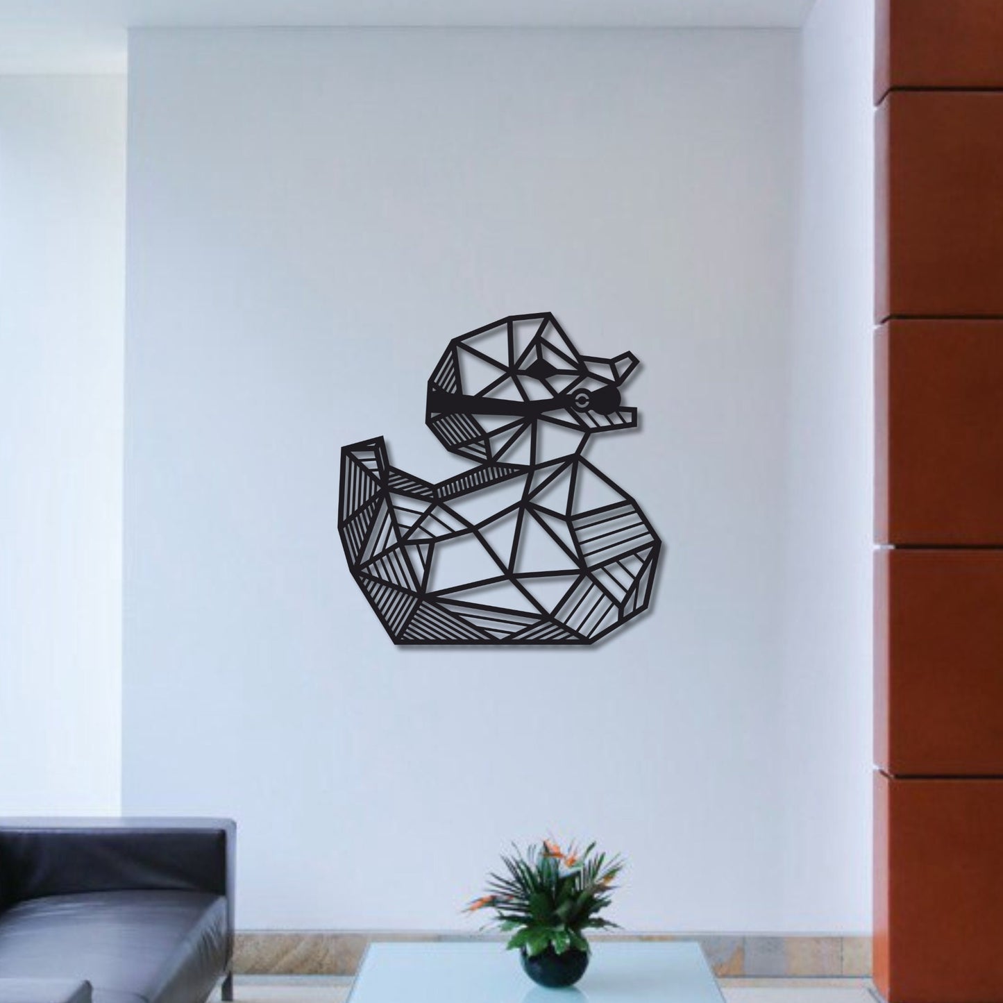 Wandbild aus Holz geometrische Ente Holzschild zum Aufkleben Deko Wandkunst Geburtstagsgeschenk Klebepads Moderne Wandkunst Bondage