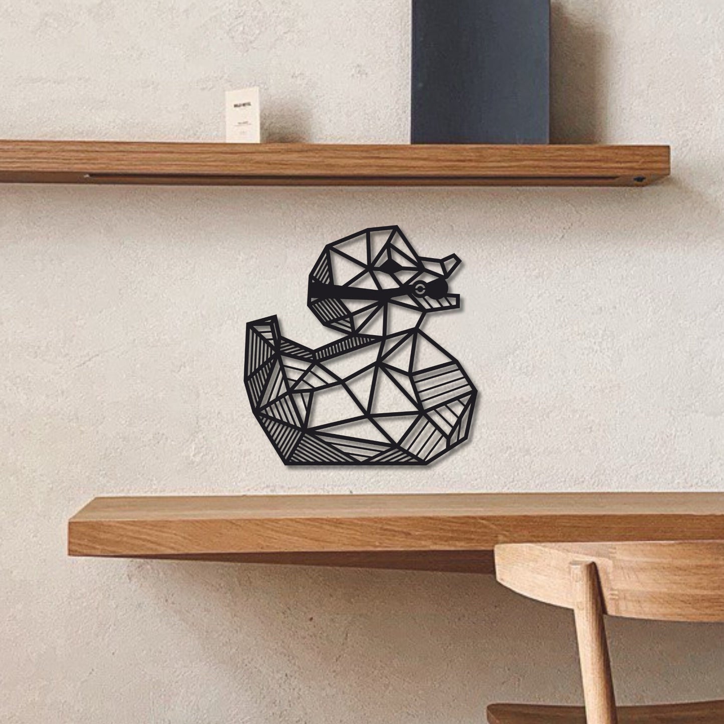Wandbild aus Holz geometrische Ente Holzschild zum Aufkleben Deko Wandkunst Geburtstagsgeschenk Klebepads Moderne Wandkunst Bondage