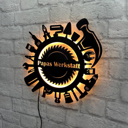 personalisiertes Geschenk für Papa Handwerker Haustechniker Schild Wanddeko Männer Geburtstag Vater Jubiläum Handwerksmeister Hausservice