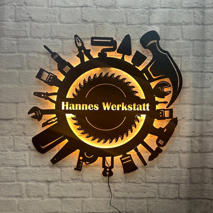 personalisiertes Geschenk für Papa Handwerker Haustechniker Schild Wanddeko Männer Geburtstag Vater Jubiläum Handwerksmeister Hausservice
