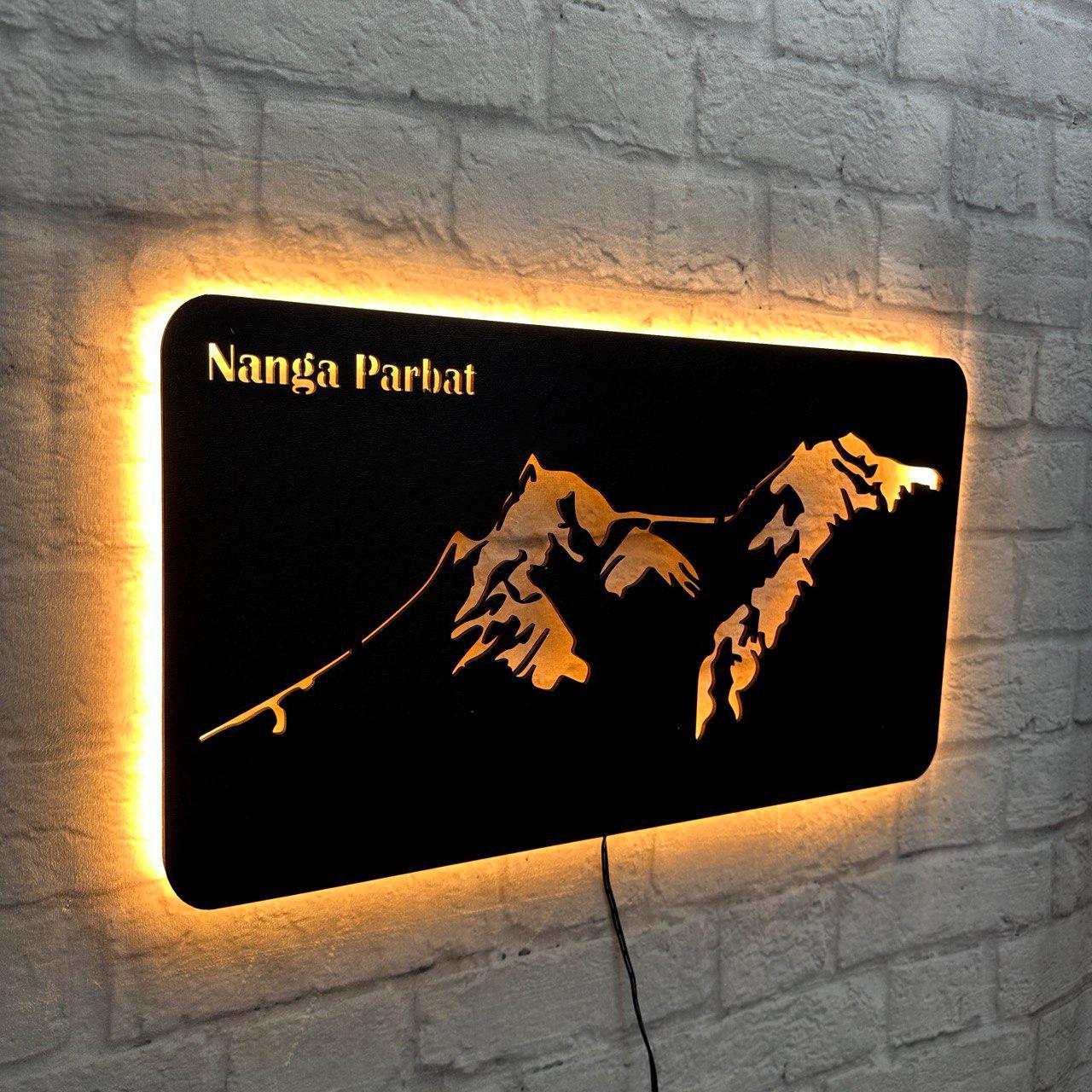 Wanddeko Nanga Parbat aus Holz – Geschenk für Bergsteiger – Himalaya Achttausender Wandbild – Deko für Naturfreunde & Bergwanderer