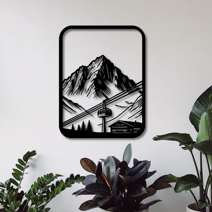 Wandbild aus Holz Berge Holzschild zum Aufkleben Berglandschaft Deko Wandkunst Geburtstagsgeschenk für Bergsteiger Wander Bergsport Klettern