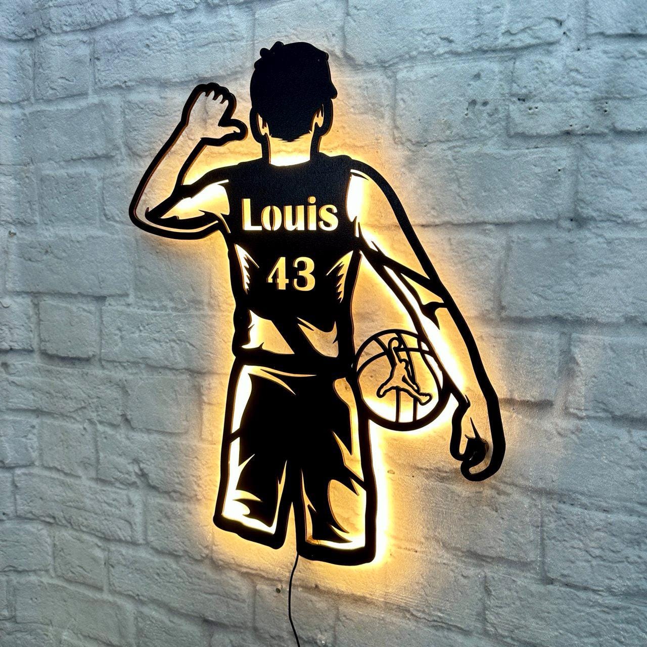 personalisiertes Geschenk für Basketball Spieler Basketballfreund Liebhaber Schild Kindergeburtstag Basteketballtrainer Basketballschild