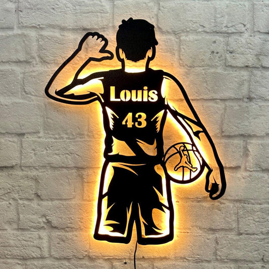 personalisiertes Geschenk für Basketball Spieler Basketballfreund Liebhaber Schild Kindergeburtstag Basteketballtrainer Basketballschild