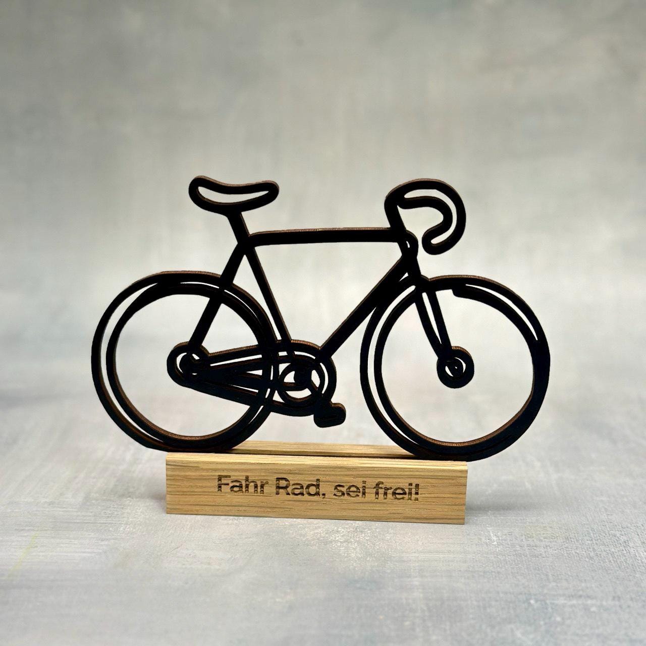 Personalisierbare Fahrradfigur Rennrad Mountainbike Fahrrad mit Eichenholz Perfektes Geschenk für Radfahrer Fahrradliebhaber Geburtstag