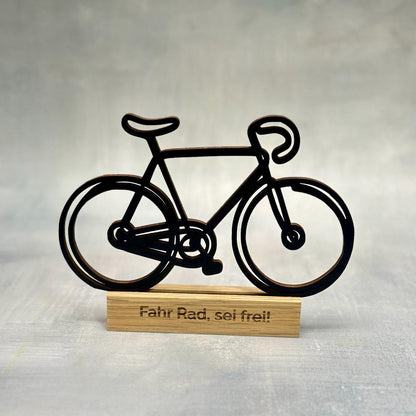 Rennrad Geschenk personalisiert – Fahrradfigur aus Holz mit Gravur – Geschenkidee für Radfahrer – Rennrad Deko mit Namen