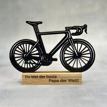 Personalisierbare Fahrradfigur Rennrad Mountainbike Fahrrad mit Eichenholz Perfektes Geschenk für Radfahrer Fahrradliebhaber Geburtstag