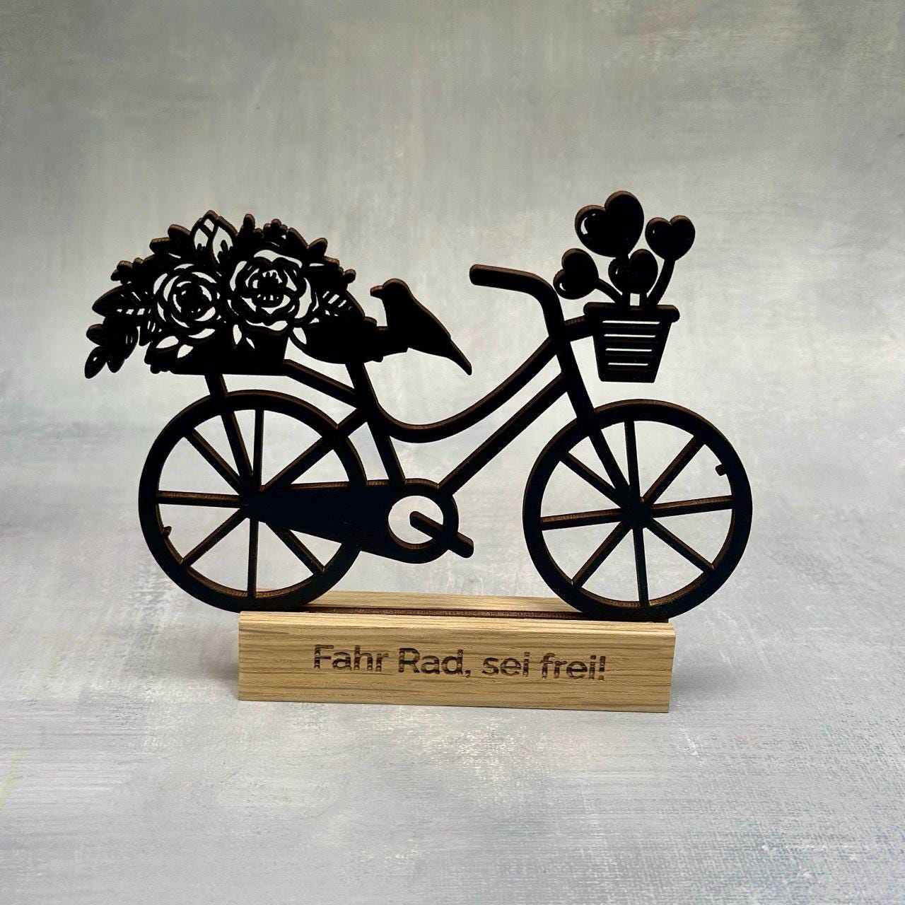 Personalisierbare Fahrradfigur Rennrad Mountainbike Fahrrad mit Eichenholz Perfektes Geschenk für Radfahrer Fahrradliebhaber Geburtstag