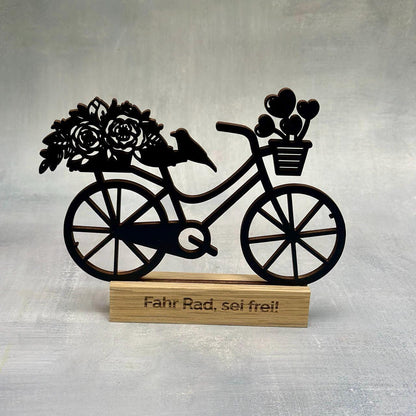 Personalisierbare Fahrradfigur Rennrad Mountainbike Fahrrad mit Eichenholz Perfektes Geschenk für Radfahrer Fahrradliebhaber Geburtstag