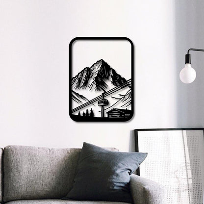 Wandbild aus Holz Berge Holzschild zum Aufkleben Berglandschaft Deko Wandkunst Geburtstagsgeschenk für Bergsteiger Wander Bergsport Klettern