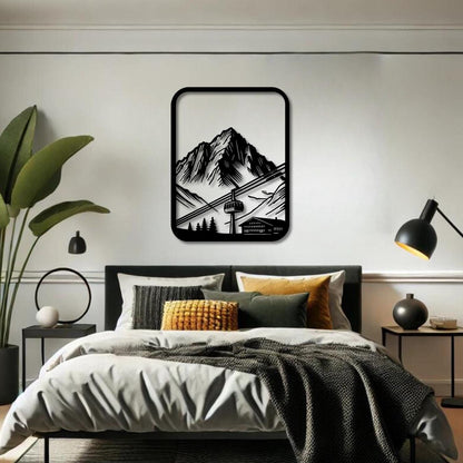 Wandbild aus Holz Berge Holzschild zum Aufkleben Berglandschaft Deko Wandkunst Geburtstagsgeschenk für Bergsteiger Wander Bergsport Klettern