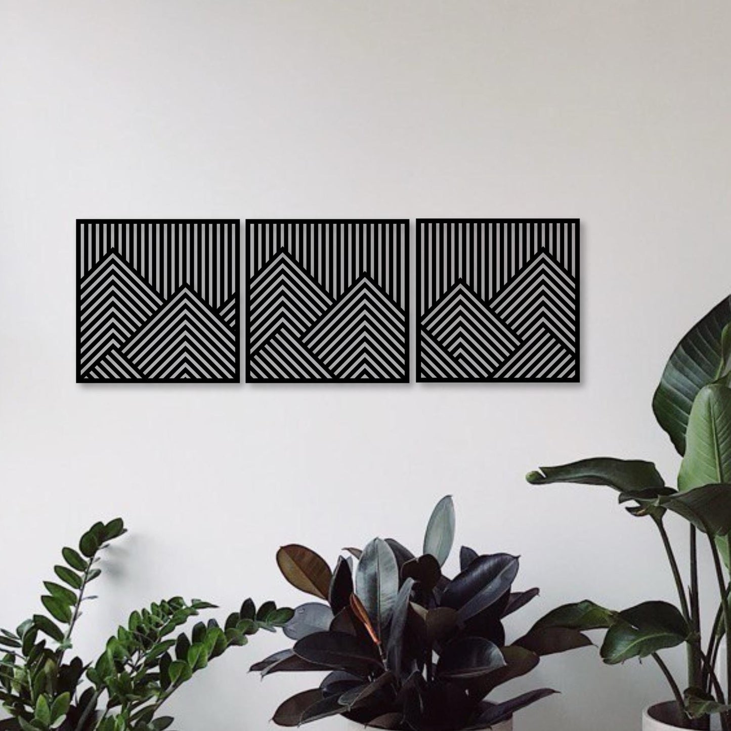 Wandbild aus Holz Geometrische Berge Holzschild zum Aufkleben Berglandschaft Deko Wandkunst Geburtstagsgeschenk für Bergsteiger Wanderer