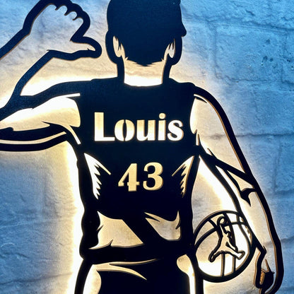 personalisiertes Geschenk für Basketball Spieler Basketballfreund Liebhaber Schild Kindergeburtstag Basteketballtrainer Basketballschild