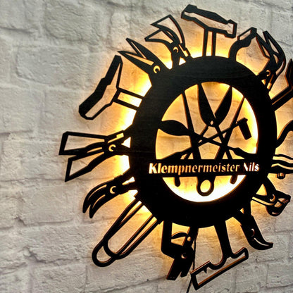 Geschenk für Sprengler Meister Dachdecker Schild Werkstattmitarbeiter Wanddeko Geburtstag Jubiläum Handwerker Fachbetrieb